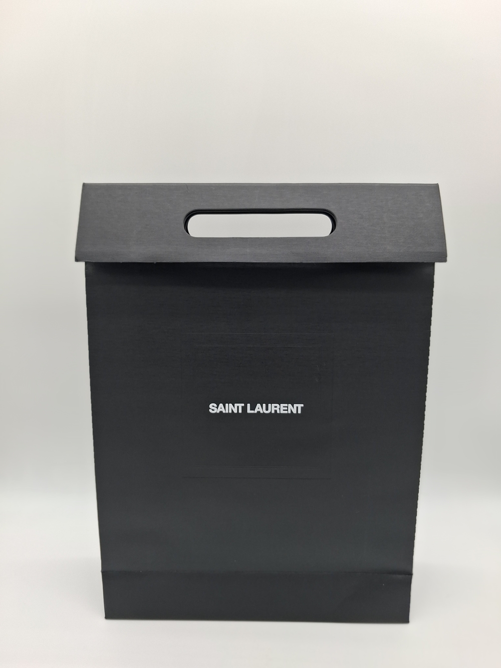 SAINT LAURENT YSL Black Large Luxury Shopping Gift Bag Die Cut Handle